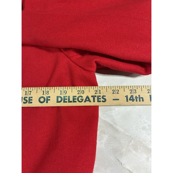 Vtg Cross Country Fashions Red Wool Christmas Holiday Party Blazer Sz 12 - Picture 13 of 13